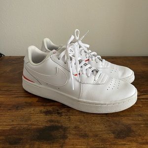 Nike women’s Court Blanc white team orange.